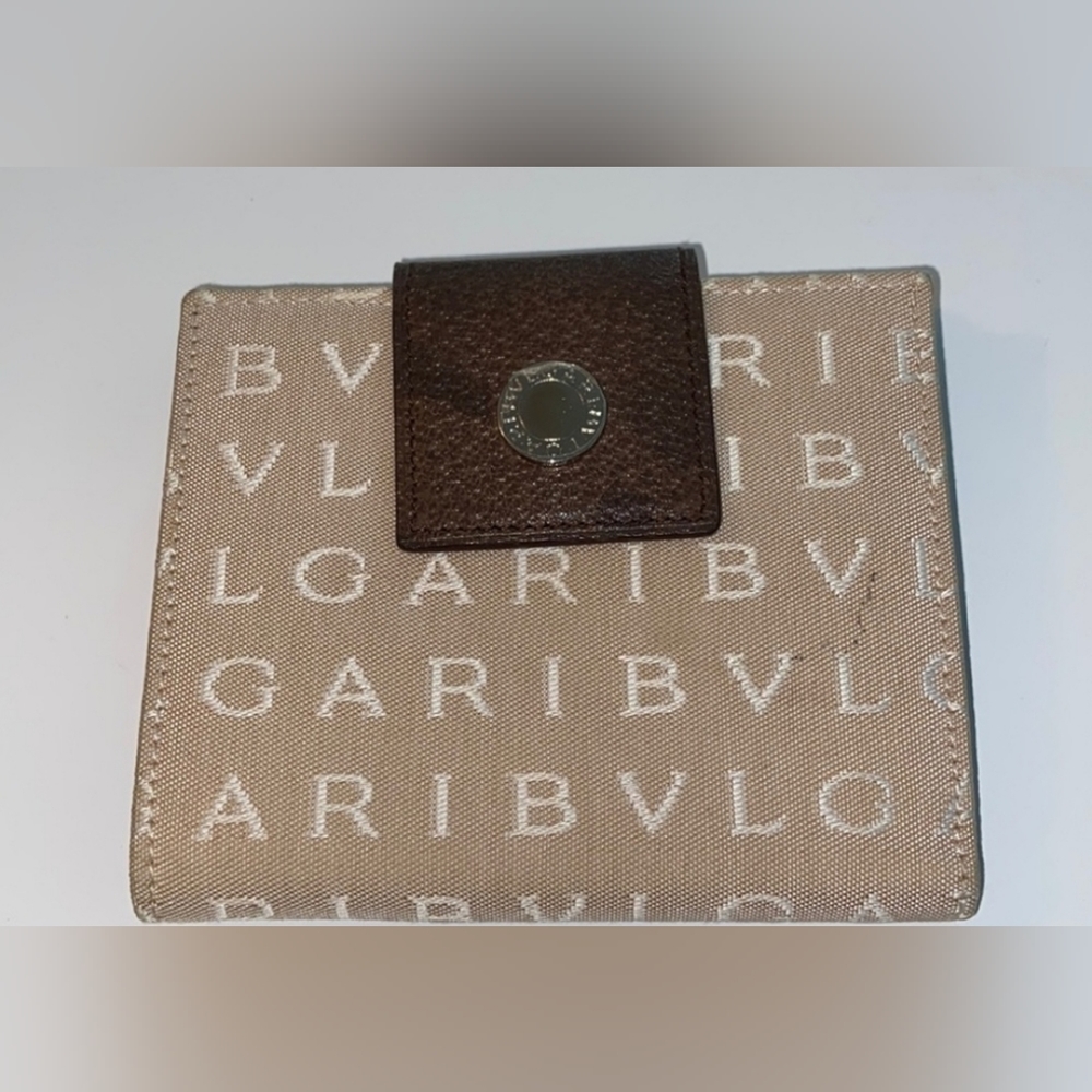**PRICE DROP** Bulgari print canvas Wallet- used